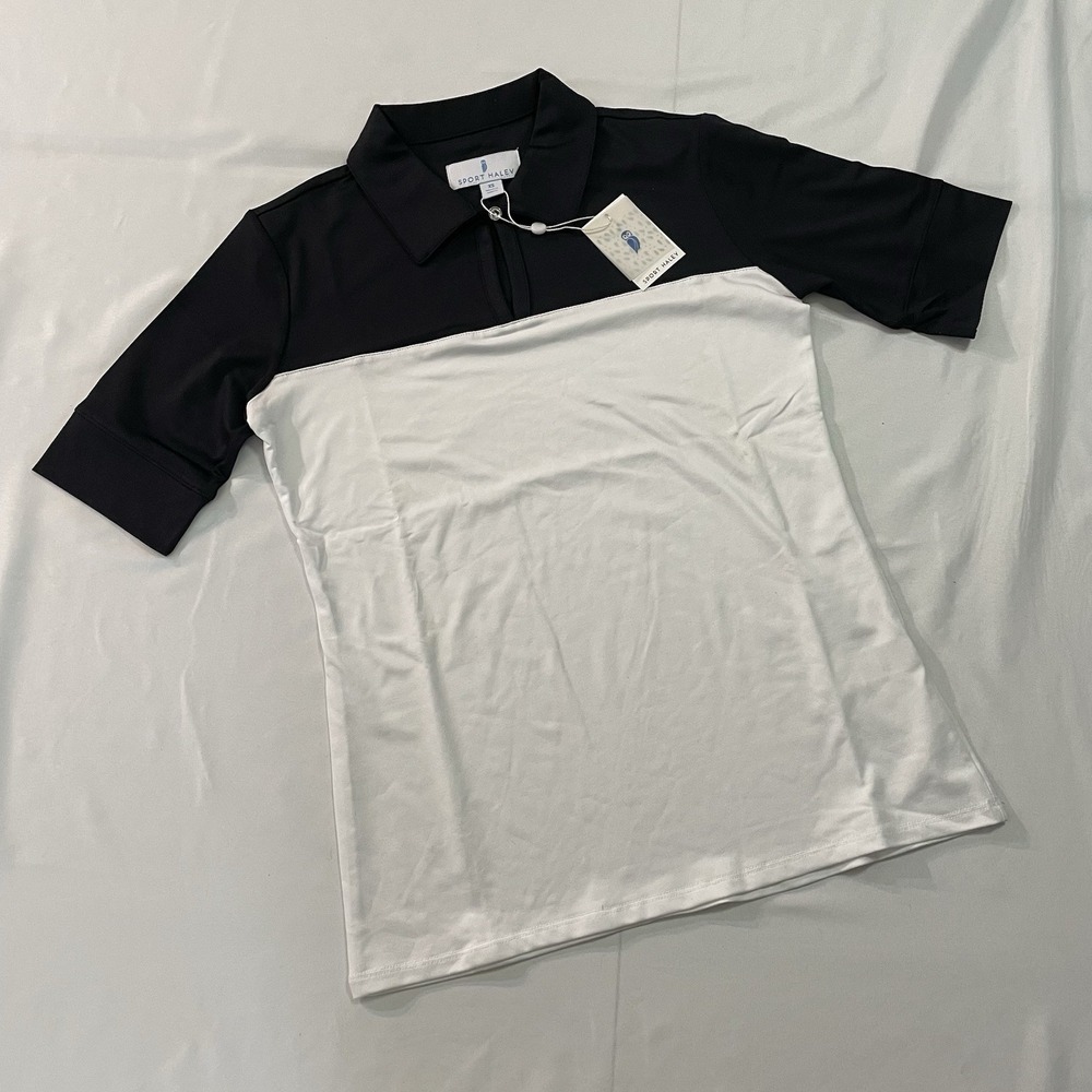 NWT Sport Haley Women's XS Black White Golf Polo Shirt Performance Top H11201